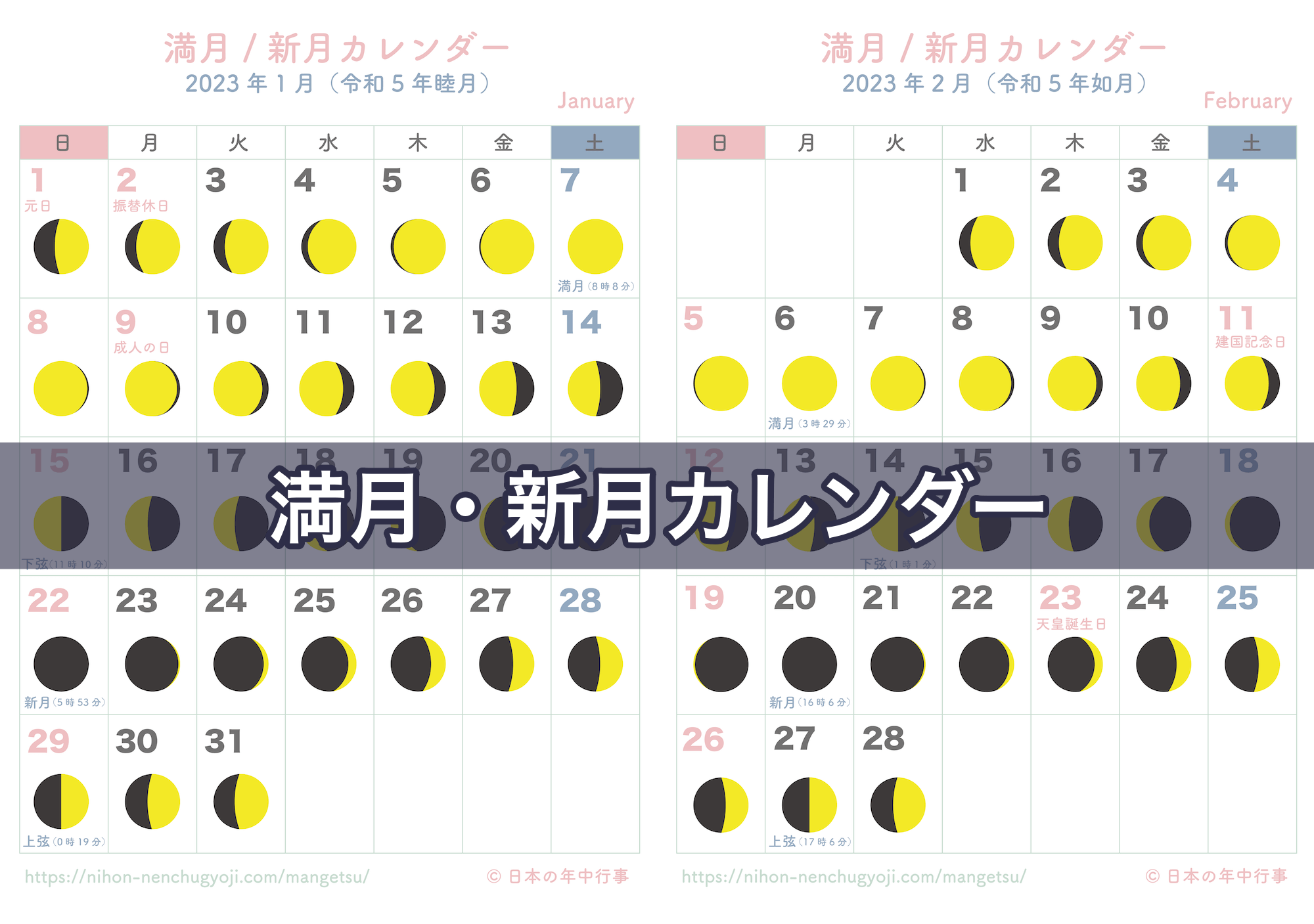 満月・新月カレンダー